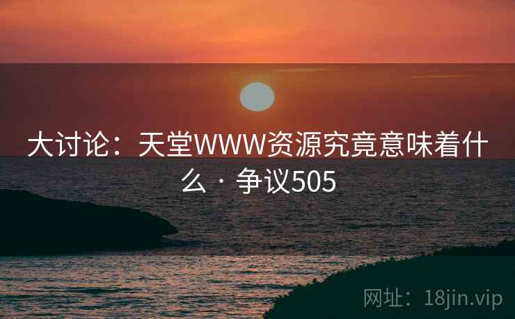 大讨论:天堂WWW资源究竟意味着什么 · 争议505